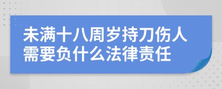 未满十八周岁持刀伤人需要负什么法律责任