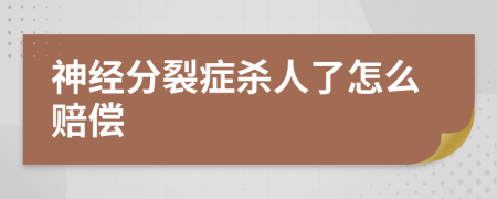 神经分裂症杀人了怎么赔偿