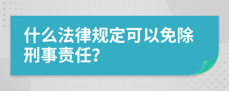 什么法律规定可以免除刑事责任？