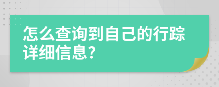 怎么查询到自己的行踪详细信息？