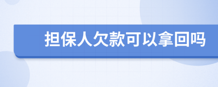 担保人欠款可以拿回吗