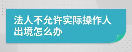 法人不允许实际操作人出境怎么办