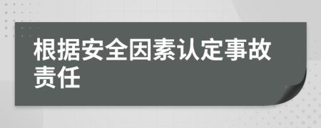 根据安全因素认定事故责任