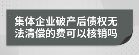 集体企业破产后债权无法清偿的费可以核销吗