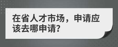 在省人才市场，申请应该去哪申请？