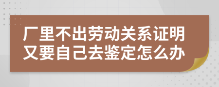 厂里不出劳动关系证明又要自己去鉴定怎么办