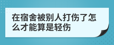 在宿舍被别人打伤了怎么才能算是轻伤