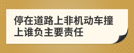 停在道路上非机动车撞上谁负主要责任