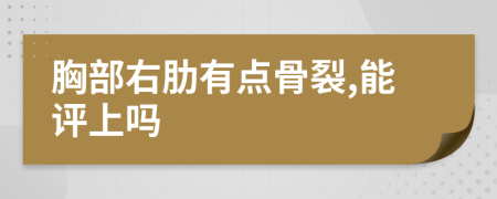 胸部右肋有点骨裂,能评上吗