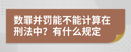 数罪并罚能不能计算在刑法中？有什么规定