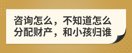 咨询怎么，不知道怎么分配财产，和小孩归谁