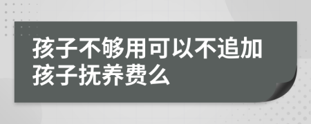 孩子不够用可以不追加孩子抚养费么