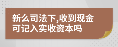 新么司法下,收到现金可记入实收资本吗