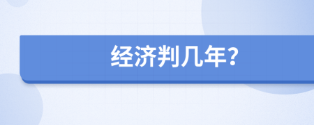 经济判几年？