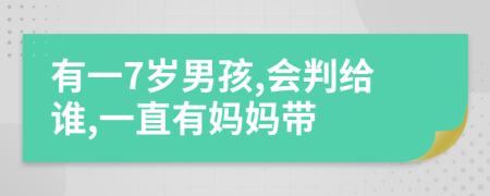 有一7岁男孩,会判给谁,一直有妈妈带