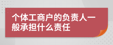 个体工商户的负责人一般承担什么责任