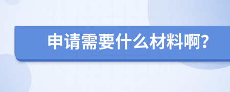 申请需要什么材料啊？