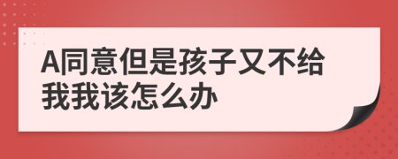 A同意但是孩子又不给我我该怎么办