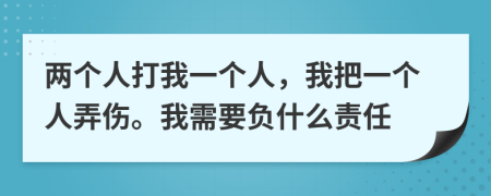 两个人打我一个人，我把一个人弄伤。我需要负什么责任