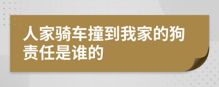 人家骑车撞到我家的狗责任是谁的