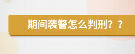 期间袭警怎么判刑？？