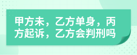 甲方未，乙方单身，丙方起诉，乙方会判刑吗