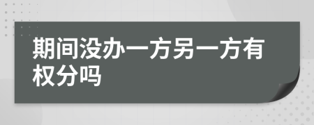 期间没办一方另一方有权分吗