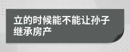 立的时候能不能让孙子继承房产