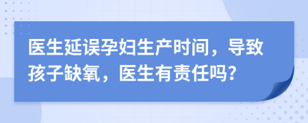 医生延误孕妇生产时间，导致孩子缺氧，医生有责任吗？