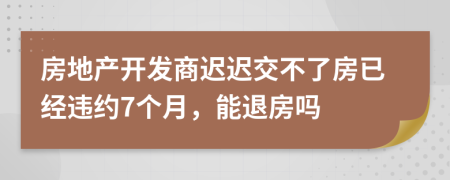 房地产开发商迟迟交不了房已经违约7个月，能退房吗