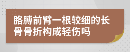 胳膊前臂一根较细的长骨骨折构成轻伤吗