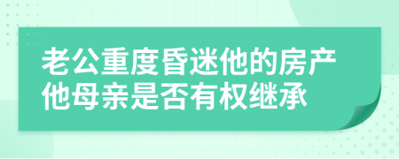 老公重度昏迷他的房产他母亲是否有权继承