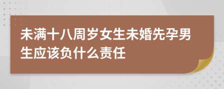 未满十八周岁女生未婚先孕男生应该负什么责任