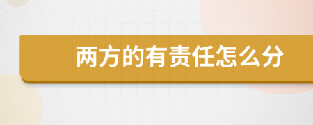 两方的有责任怎么分