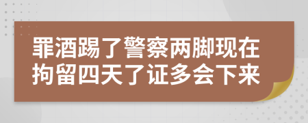 罪酒踢了警察两脚现在拘留四天了证多会下来