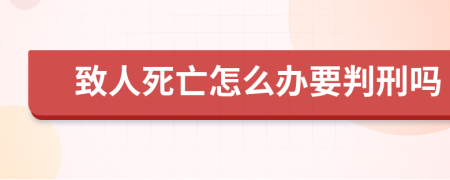 致人死亡怎么办要判刑吗