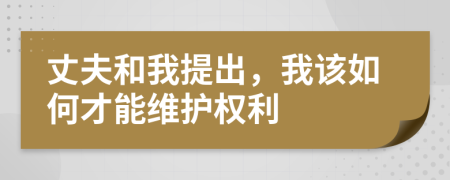 丈夫和我提出，我该如何才能维护权利