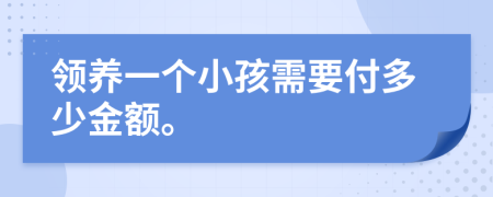 领养一个小孩需要付多少金额。