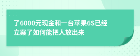 了6000元现金和一台苹果6S已经立案了如何能把人放出来