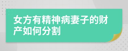 女方有精神病妻子的财产如何分割