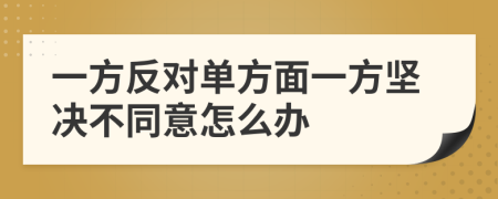 一方反对单方面一方坚决不同意怎么办