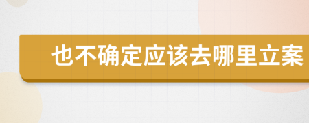 也不确定应该去哪里立案