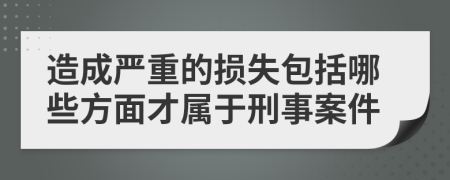 造成严重的损失包括哪些方面才属于刑事案件