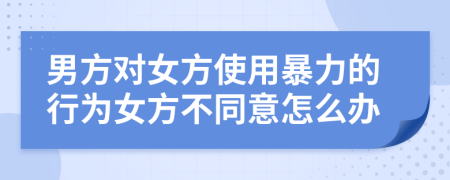 男方对女方使用暴力的行为女方不同意怎么办