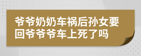 爷爷奶奶车祸后孙女要回爷爷爷车上死了吗