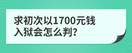 求初次以1700元钱入狱会怎么判？