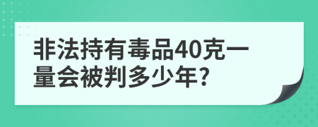 非法持有毒品40克一量会被判多少年?