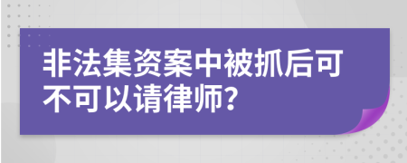 非法集资案中被抓后可不可以请律师？