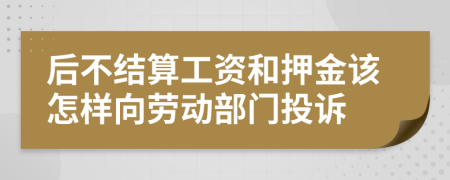 后不结算工资和押金该怎样向劳动部门投诉