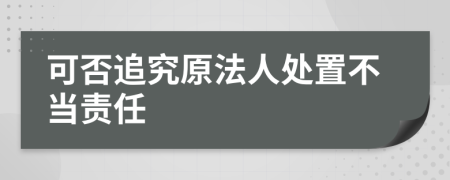 可否追究原法人处置不当责任